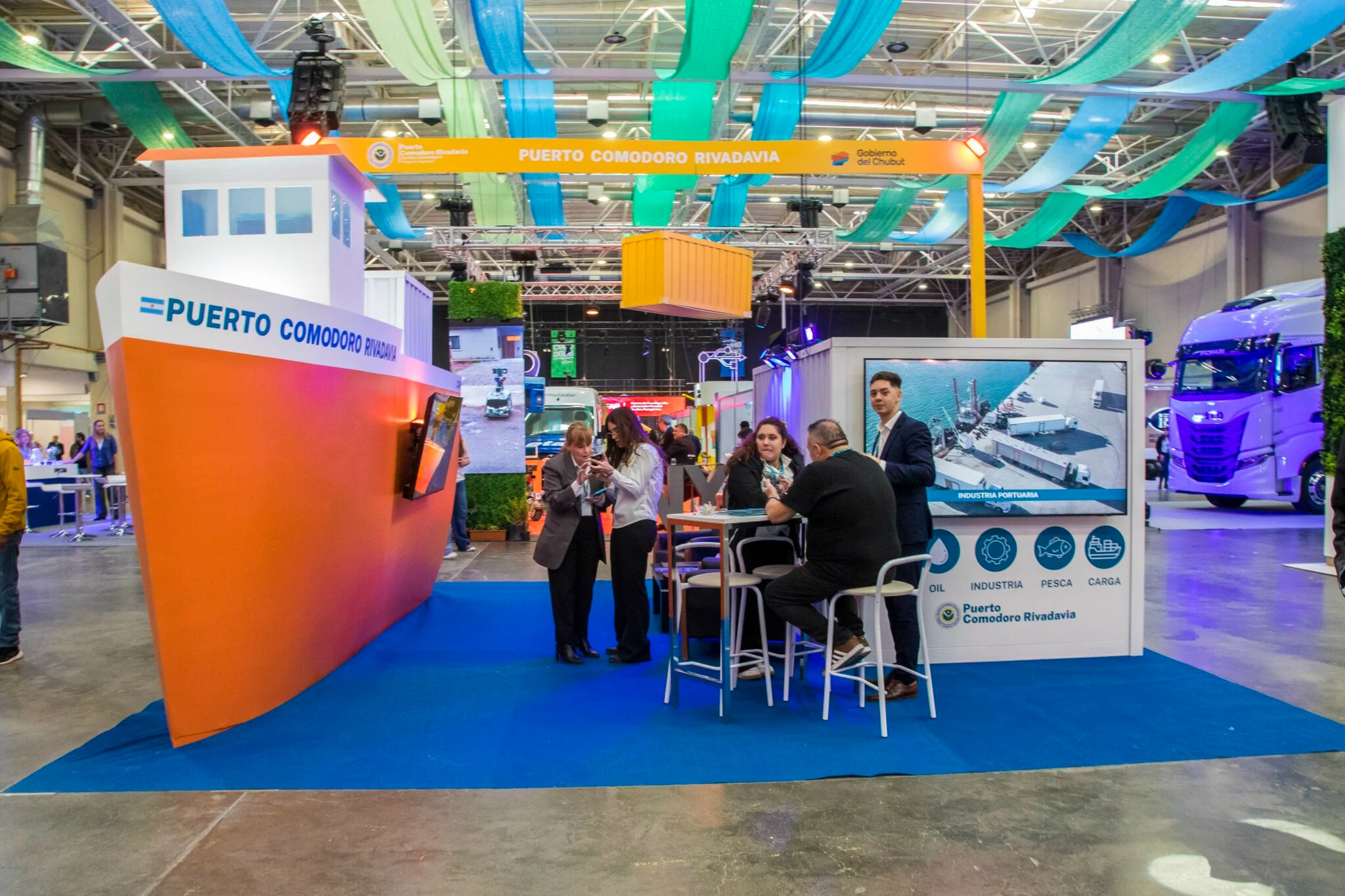 El Puerto de Comodoro Rivadavia presentó un original stand en la Expo Industrial y Comercial