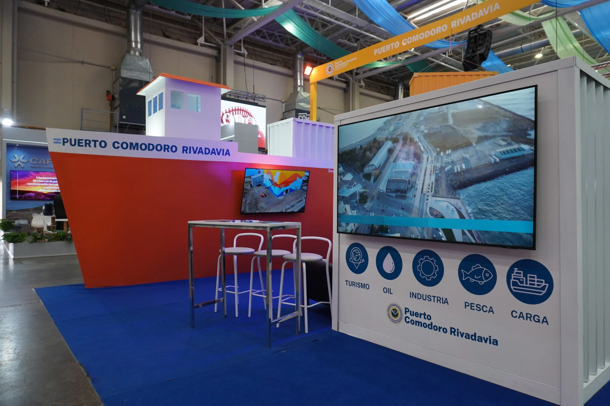El Puerto de Comodoro Rivadavia presentó un original stand en la Expo Industrial y Comercial